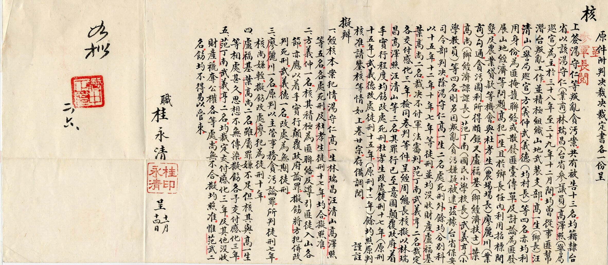 1952年3月10日林瑞昌被保密局約談做筆錄